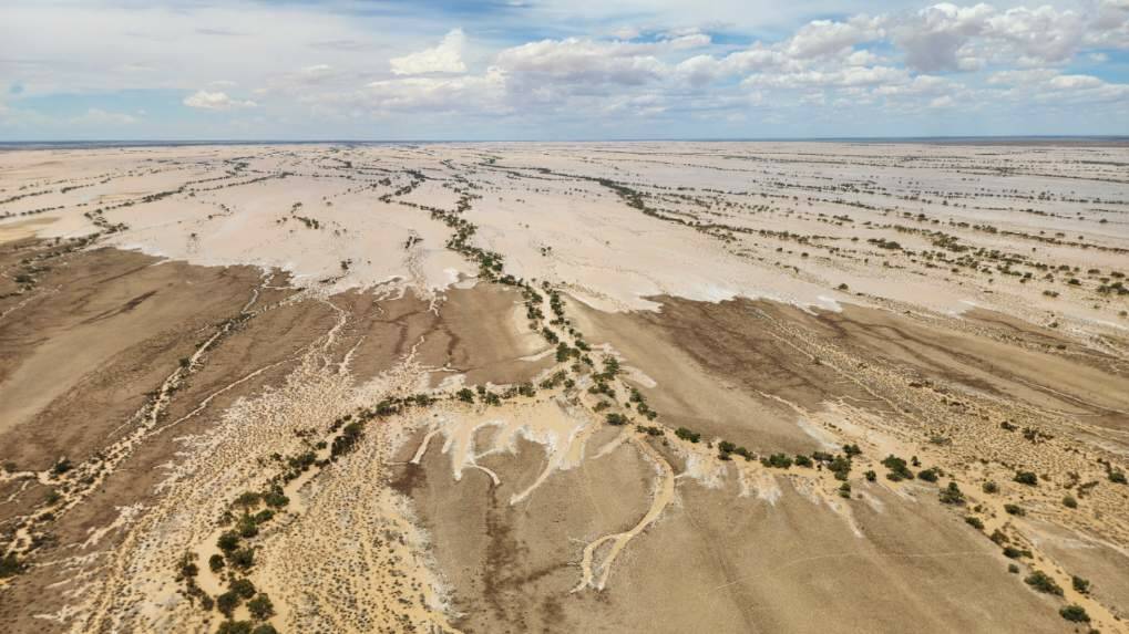 Aerial view of the Diamantina River. Picture by Nick Dohnt/Borderline Helicopters