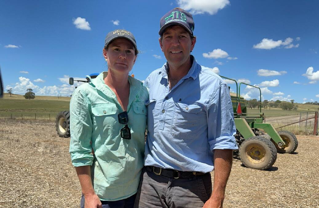Fifth generation farmers Sally and James Brazier, Nubrygyn, who will be affected by the wind farm project. Picture supplied.
