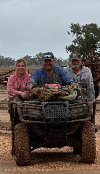 The Barry family's property, Homebush, between Lightning Ridge and Walgett, recorded 190mm of rain in 6 hours on Sunday.
