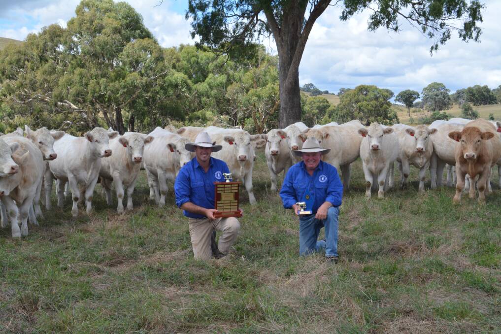 James and Michael Millner, Rosedale Charolais stud, Blayney, NSW, after their win at the 2021 NSW Beef Spectacular. Picture supplied