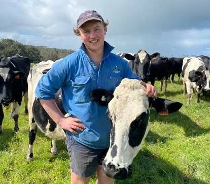 Max Bond, a dairy farmer at Cooriemungle, and a member of the WestVic Young Dairy Network. Network members are coordinating the ball, which is a YDN initiative. Picture supplied 