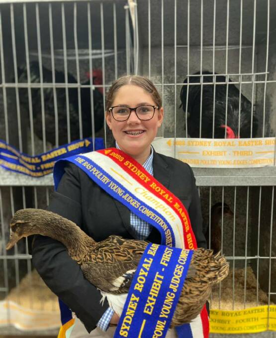 Kollah Cannon is the NSW state poultry young judges champion. Photo: Supplied