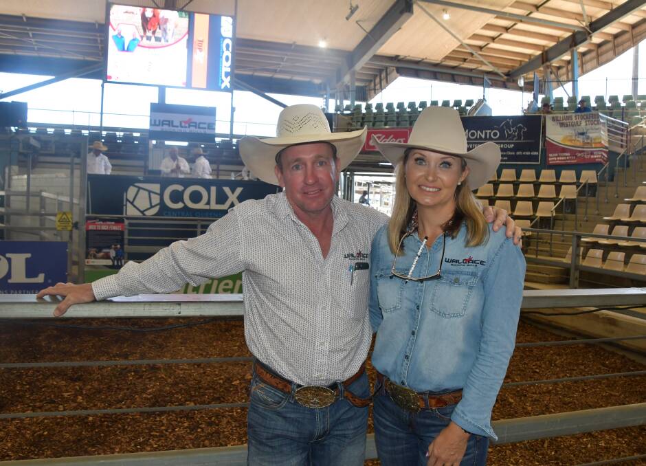 Peter and Jaz Wallace were very pleased with the results of their bucking bull dispersal sale on Saturday at Gracemere. Picture by Judith Maizey