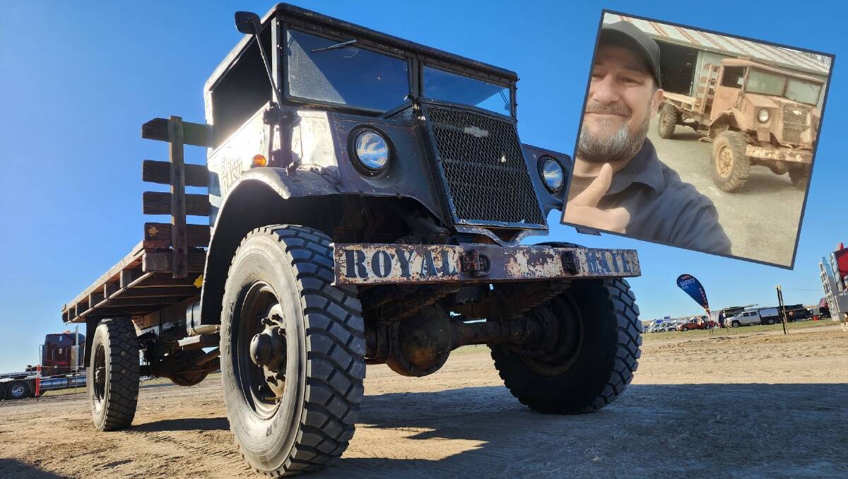 Adelaide's Luke Hamdorf (inset) has restored a 1942 Chev Blitz truck identical to the one Tom Kruse drove on the Birdsville Track. Pictures supplied