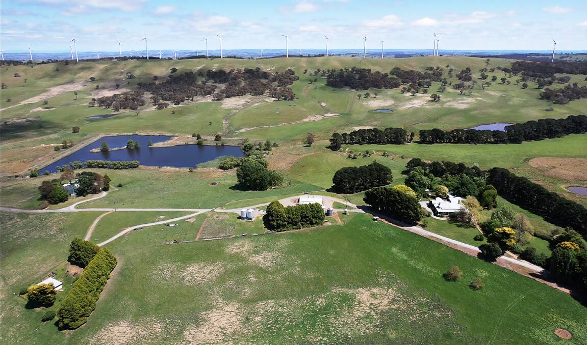 Renowned wool-growing land in the Southern Tablelands, home of the Walwa Merino Stud, is on the market with bonus income from 13 wind turbines. Pictures supplied