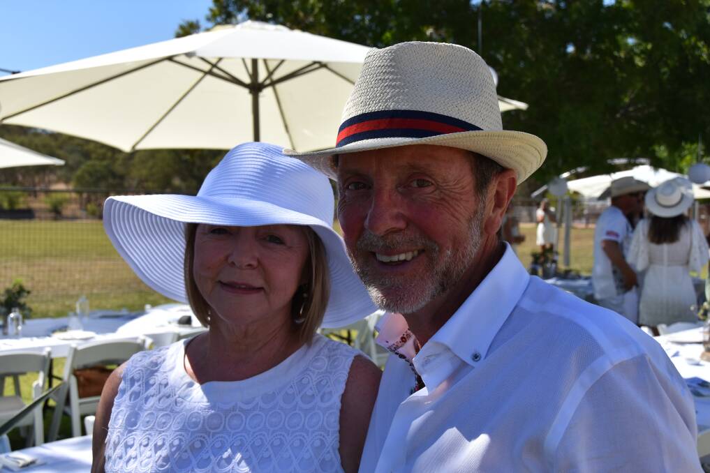 Sinead and Robert Lynch, Terrigal, were part of a table of 40 at the Long White Lunch at Cumnock Showgrounds on Saturday.