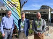 GPA interim chief executive Pete Arkle, GPA northern region director and deputy chair Matthew Madden and NSW Farmers Grains Committee chairman Justin Everitt at the NSW Farmers conference this week. Photo supplied.