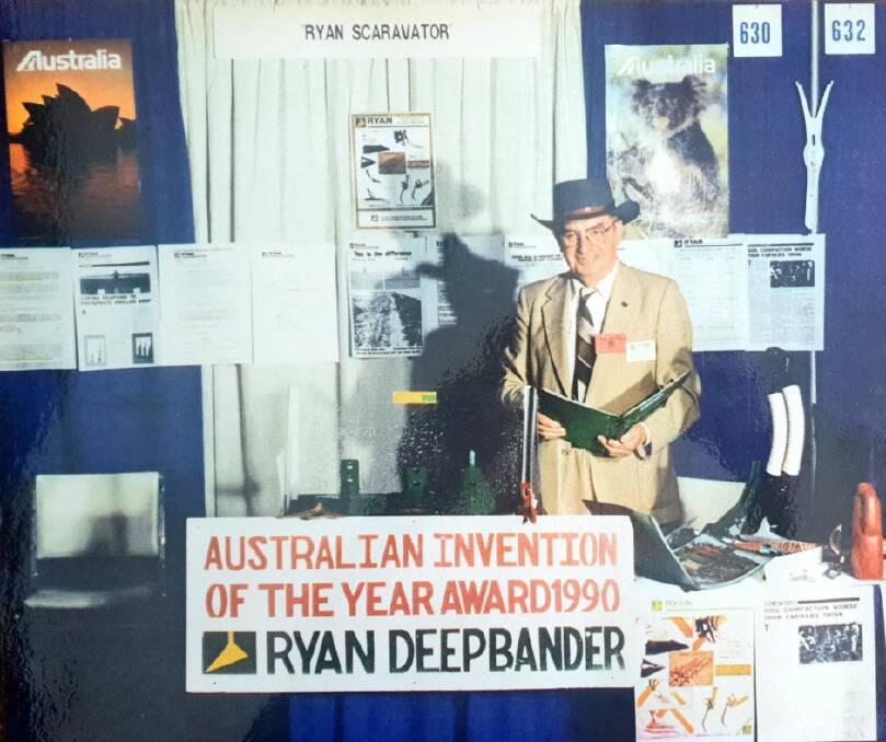 Austin Ryan back in 1991 with his invention of the year, the Ryan Deep Bander. Photo courtesy of the Ryan family.