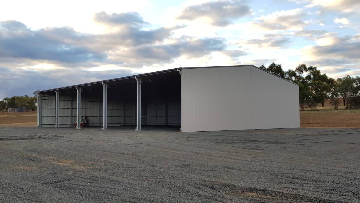A new ABC Sheds 864 square metre farm shed construction at Harden, NSW.