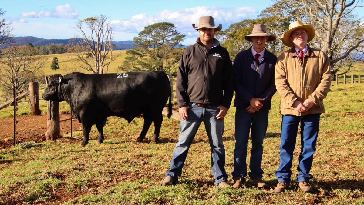 Cameron Hollis, Old Farm Pastoral, Jonny Cowan, Donovan Livestock and Property, and Greg Tyler, Hillview Herefords and Tyler Angus. Picture by Shannay Davis Photography