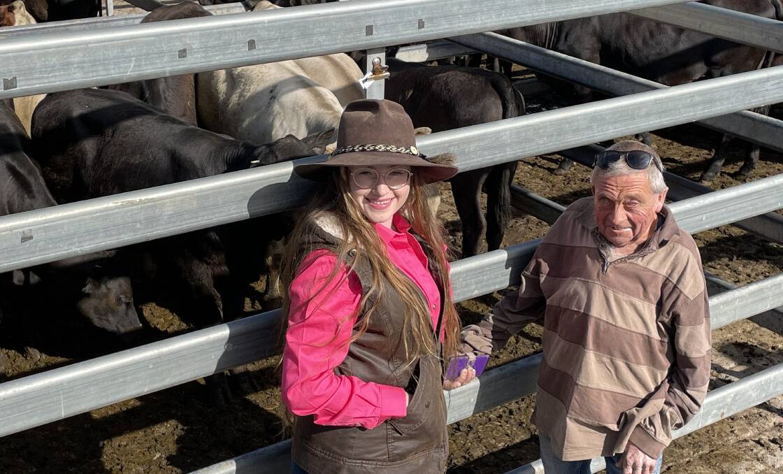 Kacey Lee, Lawrence, with the help of Tim Ensbey, Lower Southgate, came to Grafton store sale with the intention of learning how to purchase the right weaners steers to grow out to bullocks. 