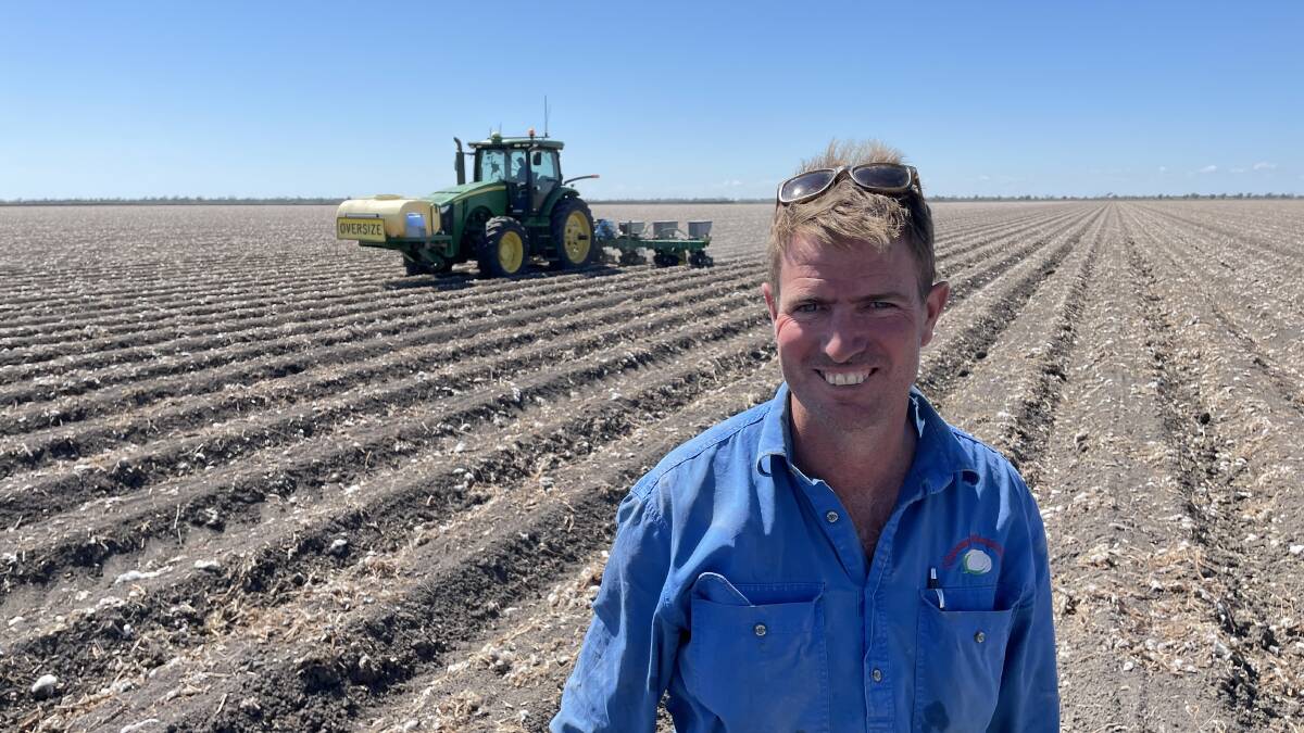 Mick Humphries, Chesney Partnership near Ashley planting summer sorghum ahead of irrigation. The outlook is bright.
