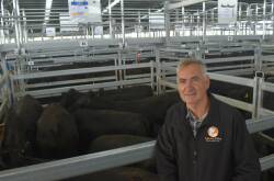 HAPPY:Richard Glenane, Dunnstown, sold this pen of 10 TeMania blood steers, 48kg, for $1950 or 402c/kg.