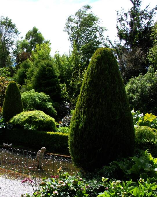 Parkside Gardens, Oamaru, New Zealand, where shades of green and contrasting forms create a satisfying whole.