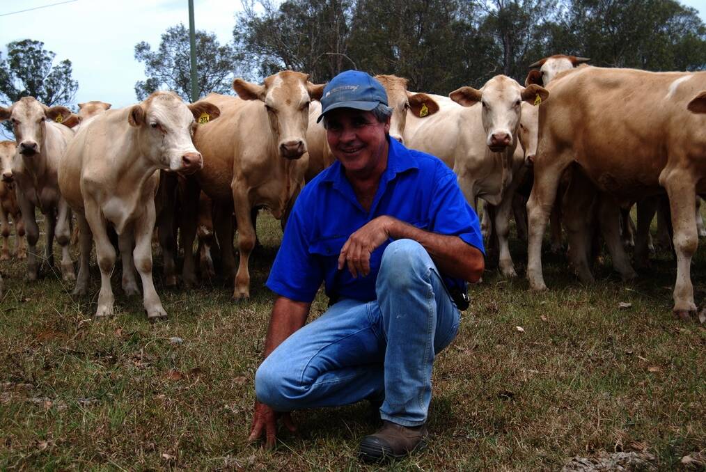 Beef producer Peter Drayton, "Drayton Pastoral" at Lower Southgate, with this season's yearlings.