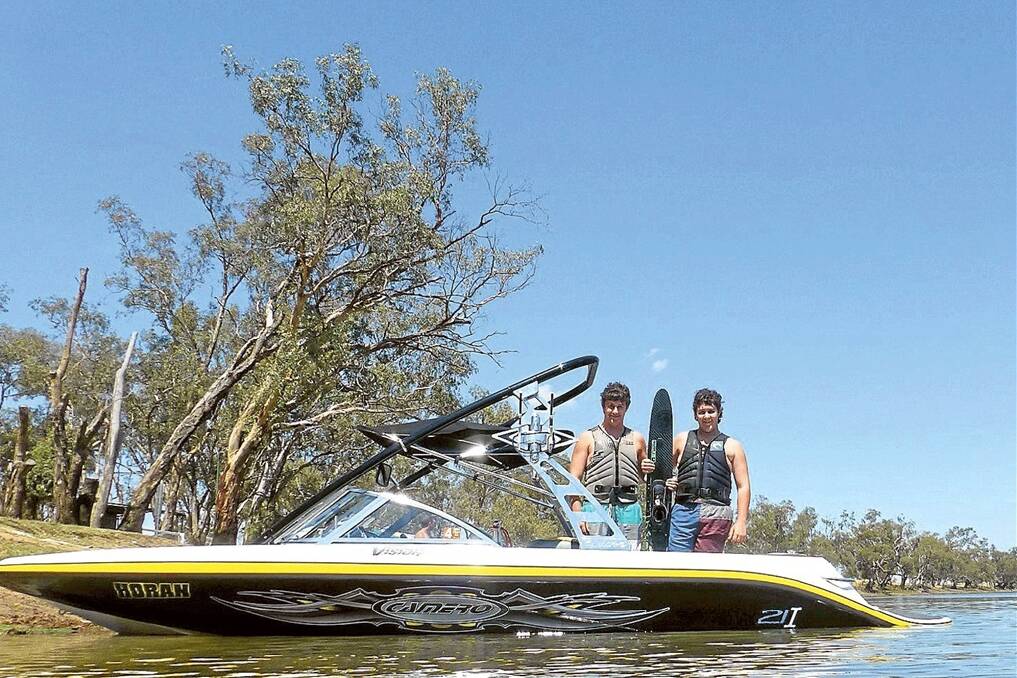 Riley and Samuel Horan share a passion for waterskiing. 