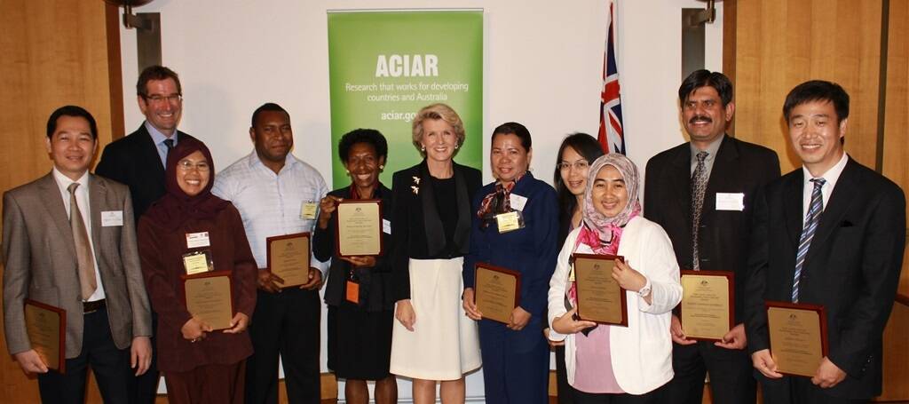 Foreign Affairs Minister Julie Bishop with the John Dillon Fellows.