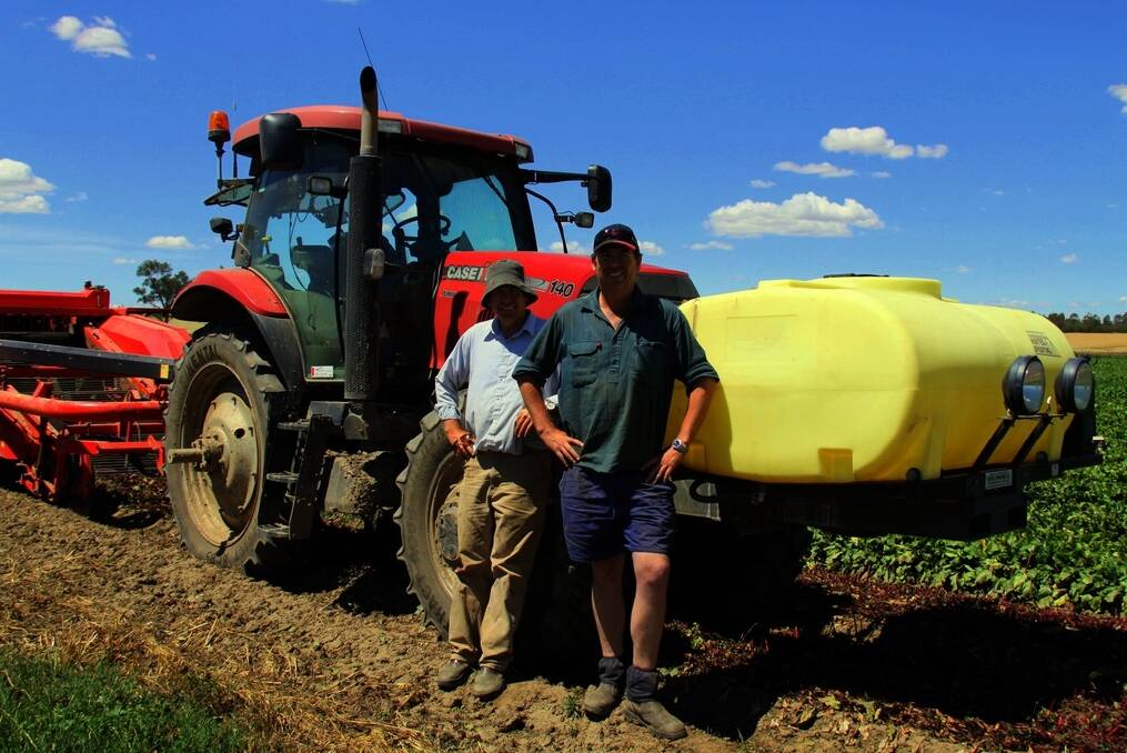 Ed and James Fagan, Mulyan, Cowra, in front of their Case IH Puma 140 tractor.