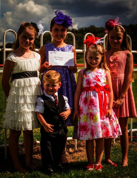 Under 12 fashions in the field entrants, Samantha Thompson with the winner Millie Mills, Alicia Thompson, Marcus Pitomac and Caitlin Bell are all from Wellington.