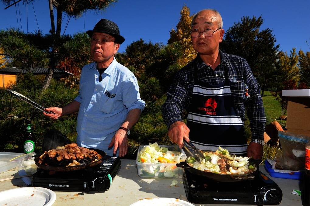 Kaoru Masuhara (Ohgane Chikusan Co Ltd, Head Office-Manager) and Kiyoshi Utahara aka Mr Genghis Khan, Matsuo Genghis Khan Restaurants, Hokkaido