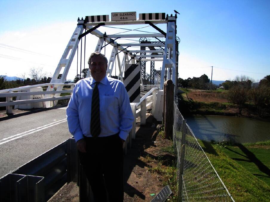 Minister Duncan Gay at Maitland's Dunmore Bridge, the first to be upgraded to Heavy Mass Limits under the Bridges for the Bush program.
