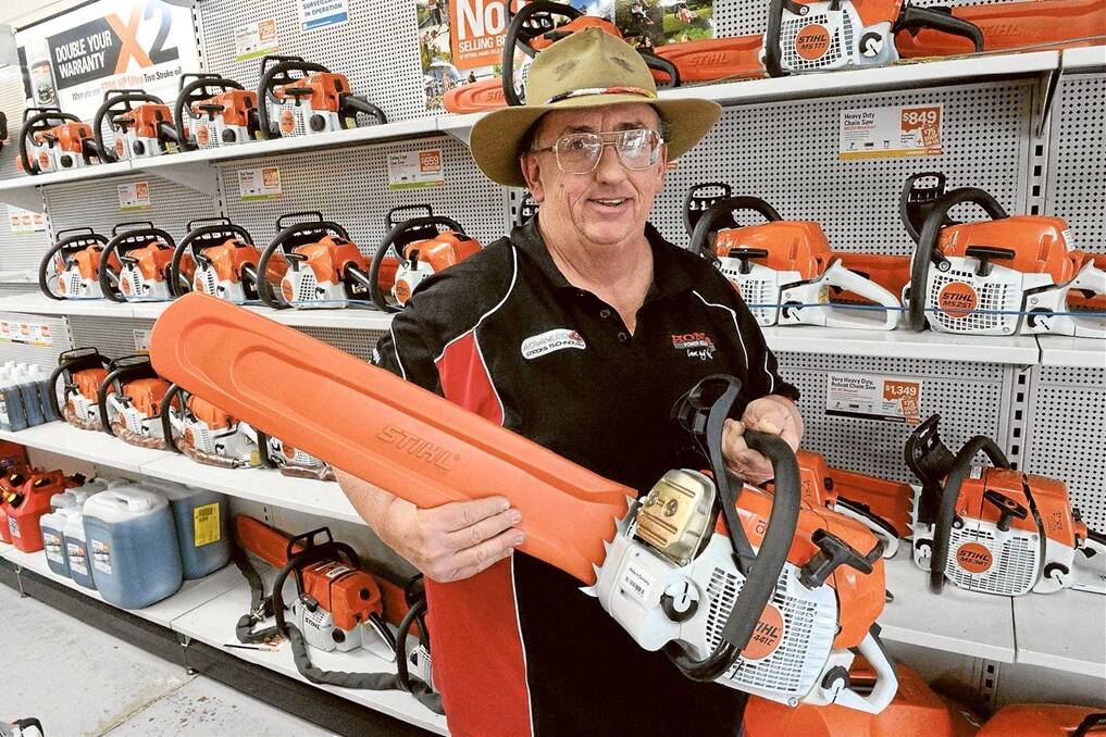 Yass Outdoor Power Centre salesman Neil Glassford with the Stihl MS441C-M chainsaw.