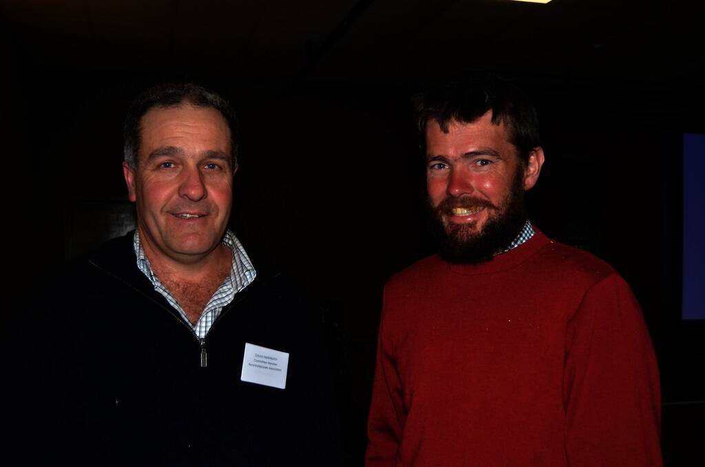 David Meiklejohn, “Talavera”, Downside, and Andrew Forsyth, Humula, attended the mining and coal seam gas forum in Wagga Wagga recently.