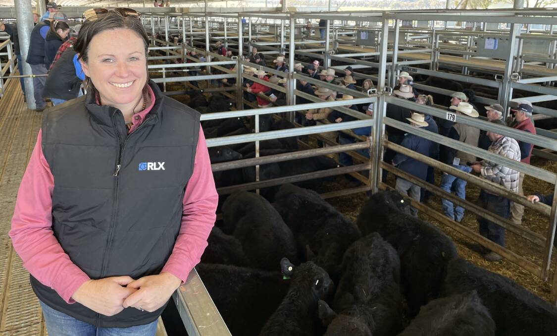 Former AuctionsPlus commercial sales manager Anna Adams, Bathurst, has taken up a new role with Regional Livestock Exchanges and was at the Carcoar store cattle sale last Friday. Picture by Karen Bailey.