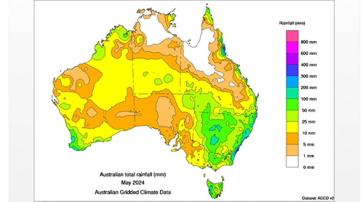 Where the rain fell in May. Source: BoM