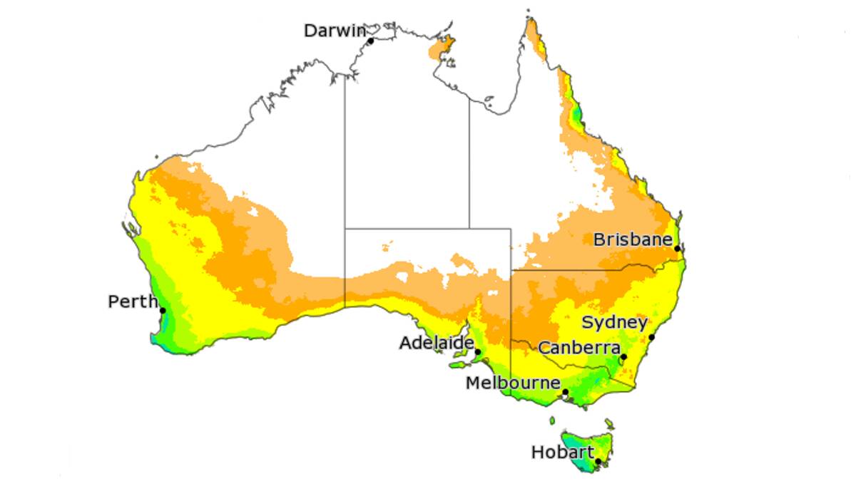 Where the rain is expected to fall in June. Source: BoM
