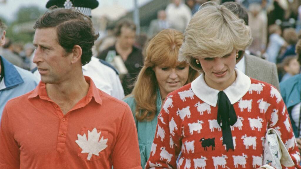 The 'black sheep' jumper made famous by Princess Diana at a polo game match in 1981 is headed to auction. Picture from Getty Images